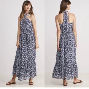 Vineyard Vines Floral Halter Chiffon Maxi Dress 10